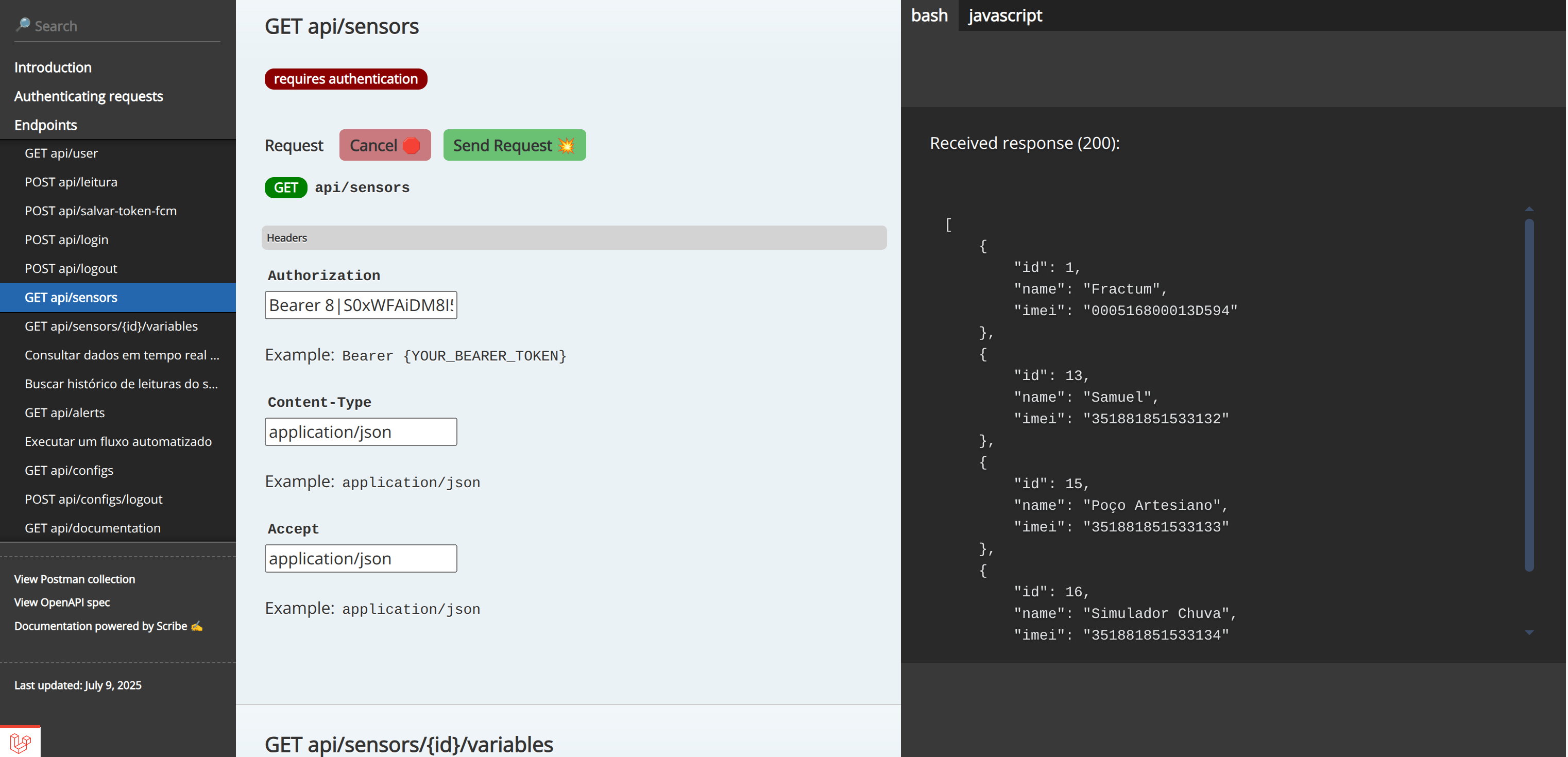 Exemplo Swagger API